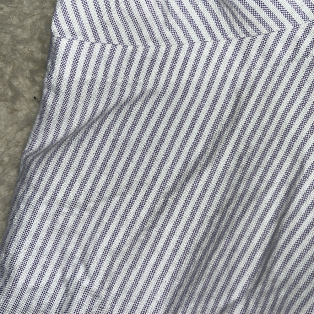 Polo Ralph Lauren XXL Classic Fit Pinstripe Button Down Shirt Flesh Pony 36/37 - Picture 7 of 16